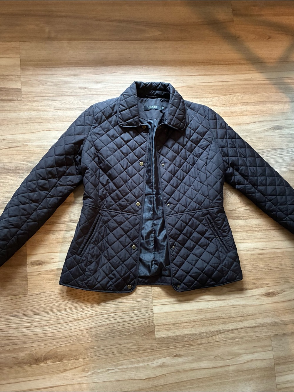 Ralph Lauren Black Quilted Diamond-Pattern Puffer Jacket